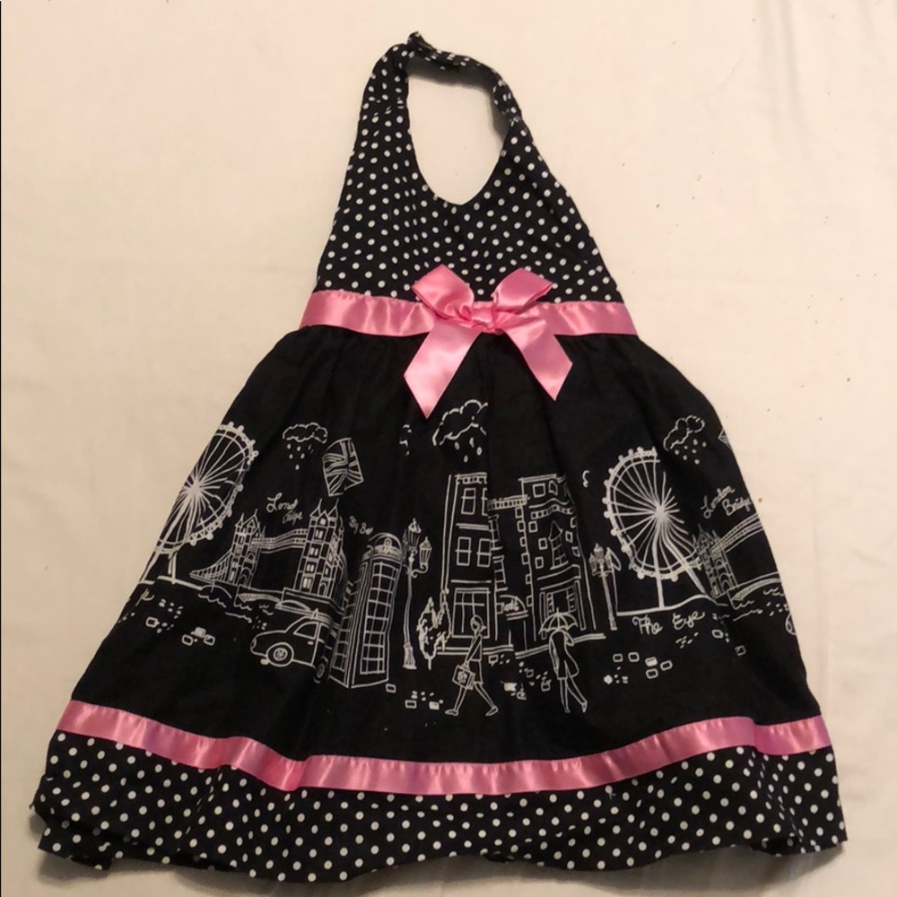 Black/white/pink Blueberi Boulevard dress 2T